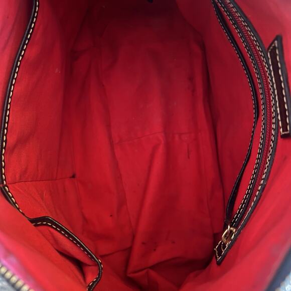 Dooney and Bourke Black Saffiano Leather Tote Handbag Red Interior Classic EUC - Picture 12 of 12